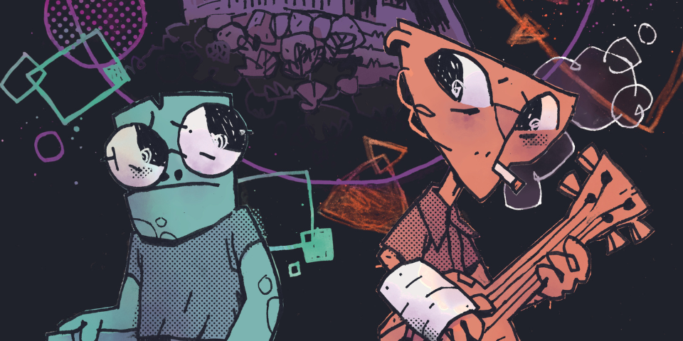 the front page of a comic