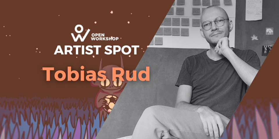 Artist spot billede af Tobias Rud siddende